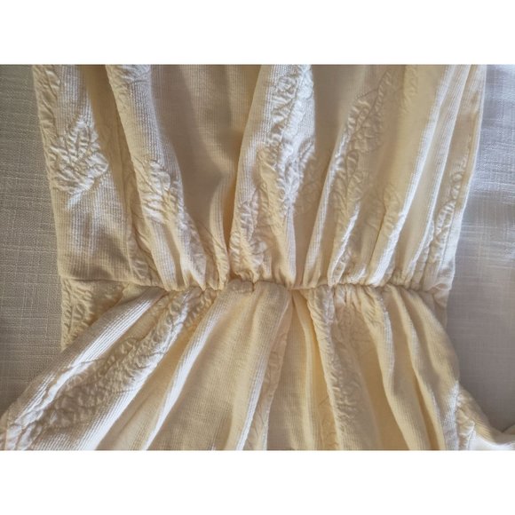 Moda INTL vintage skater dress size Medium long sleeve quilted cream - Picture 13 of 13